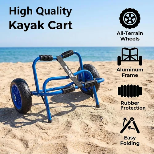 Vista 3 de Newcod Carrito de kayak, carrito de kayak para llevar kayak, canoa, tabla de remo SUP