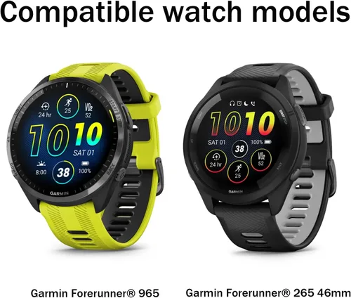 Vista 2 de Lamshaw Correa deportiva compatible con Garmin Forerunner 965, correa de repuesto de silicona suave con hebilla magnética compatible con Garmin