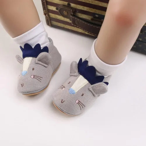 Vista 5 de KKIIDDSS Zapatos de punto para recién nacidos, para niños y niñas, con suela antideslizante suave, para cuna, para niños pequeños, zapatos
