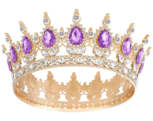 Vista 13 de Corona para mujer, tiara de corona de reina para fiestas navideñas, aleación