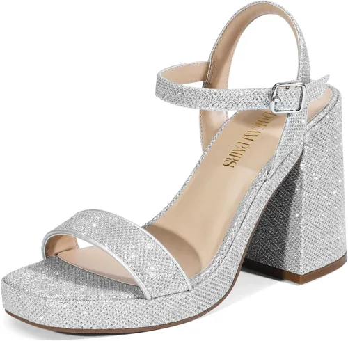 Vista 11 de DREAM PAIRS Sandalias de tacón para mujer con plataforma gruesa