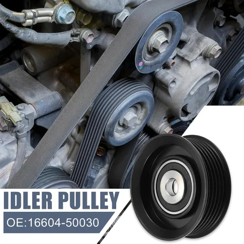 Vista 2 de X AUTOHAUX 16604-50030 Polea de guía de desviación de polea tensora para Toyota 4Runner 4.7L 2003-2009 para Toyota Land Cruiser 4.7L A/T 19