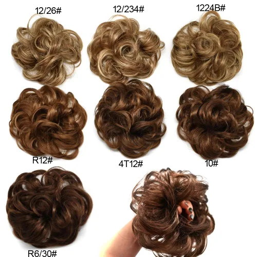 Vista 7 de Extensiones de cabello sintético para mujeres y niñas (1# negro azabache)