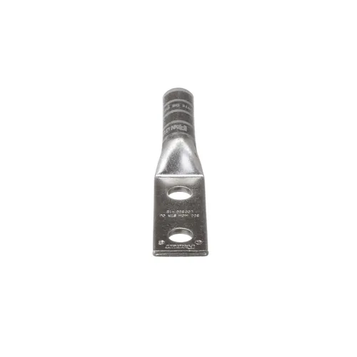 Vista 7 de Panduit LCC2-38D-Q Tapón de compresión de cobre de dos agujeros, barril largo, #2 AWG, orificio para perno de 3/8 pulgadas, espaciado entre