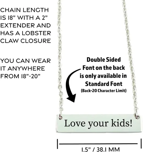 Vista 5 de Emily - Collar de barra con nombres para niños, collar personalizado para mamá, joyería para el día de la madre, regalo para el día de la madre