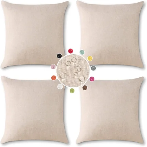 Vista 9 de OTOSTAR Juego de 4 fundas de almohada impermeables para exteriores, fundas decorativas para cojines de jardín, fundas de almohada cuadradas