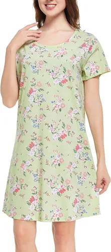 Vista 4 de Camisón de manga corta para mujer, ropa de dormir para casa, ropa de dormir, pijama con estampado casual