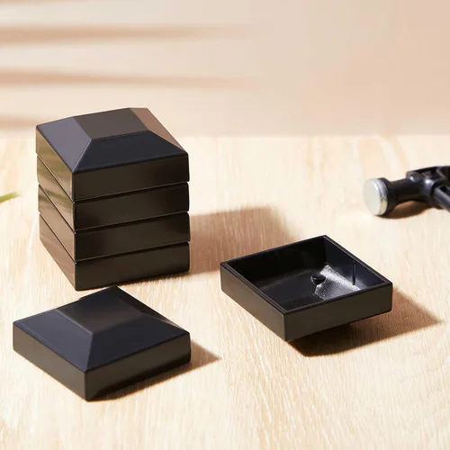 Vista 7 de Dunzy Tapas de aluminio para postes de valla de 2 x 2 pulgadas, tapas negras para buzón, cubierta de poste de ajuste a presión para buzón de metal