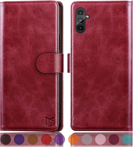 Vista 17 de SUANPOT Funda tipo cartera para Samsung Galaxy A13 5G con bloqueo RFID, tarjetero de crédito, funda protectora de piel sintética con tapa para Negro