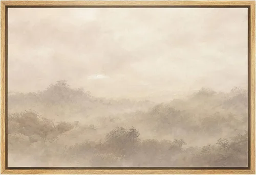 Vista 48 de SIGNLEADER Impresión en Lienzo Enmarcado Arte de Pared Prado Cálido de Verano con Flores Silvestres Ilustraciones Florales Vibrantes Arte Moderno