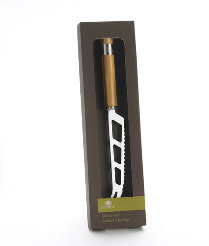 Vista 2 de Berard Cuchillo de queso serrado de madera de olivo de acero con hoja de acero inoxidable