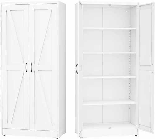 Vista 41 de GAIOUS Gabinete de despensa de 75.2 pulgadas de alto, gabinete de Blanco