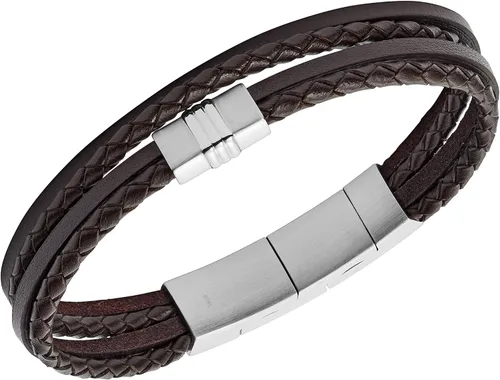 Vista 6 de Fossil Copeland - Reloj de cuarzo de acero inoxidable con correa de piel para hombre