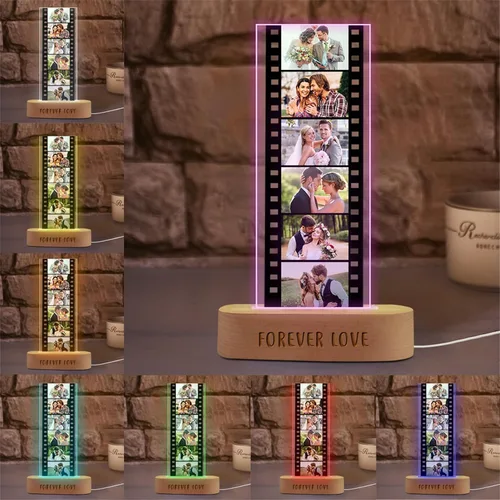 Vista 7 de Tira de fotos personalizada con marco de fotos de 1 a 6 imágenes, marco de fotos personalizado, adornos de cámara de memoria acrílica, rollo