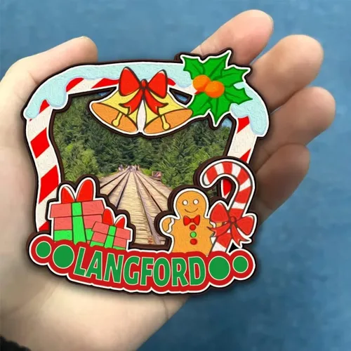 Vista 4 de Langford Vancouver Island Canada - Imán para nevera de madera, colección 3D, hecho a mano, viajes, ciudad, recuerdos, refrigerador, decoración