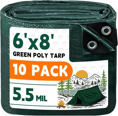 Vista 99 de RAINDEWAY Tarps - Lona impermeable de color azul de 4 x 16 pies de grosor, resistente a desgarros, multiusos, para techo, campamento, automóvil