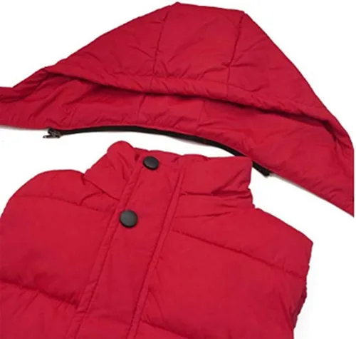Vista 4 de Digirlsor Chaleco acolchado con capucha y cremallera para niños y niñas 5-12T