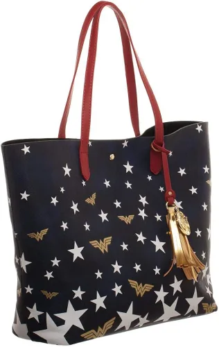 Vista 3 de Wonder Woman - Bolsa de gran tamaño color rojo blanco y azul