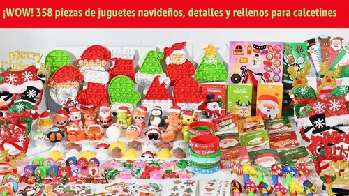 Vista 7 de 358 piezas de suministros de decoración para fiestas de Navidad, bolsa de dulces, rellenos de calcetines de piñata a granel, juguete de caja
