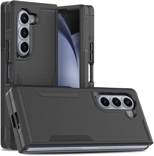 Vista 81 de Funda WOGROO para Samsung Galaxy Z Fold 4 - Funda protectora para teléfono a prueba de golpes, duradera, negra