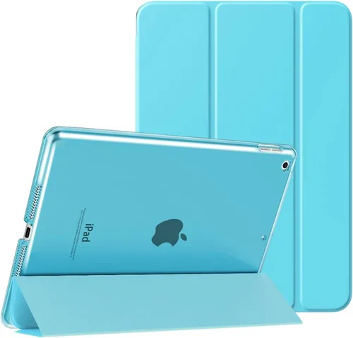 Vista 43 de MoKo - Funda compatible con iPad 2019, fina, ligera, inteligente, carcasa, cubierta de soporte con protector trasero traslúcido esmerilado 1-Oro Rosa