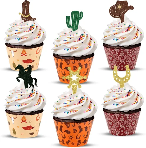 Vista 24 de 48 paquetes de toppers y envolturas de cupcakes de coche de carreras, decoración de pastel de fiesta de carreras con temática de carreras y cuadros