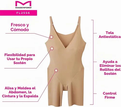 Vista 4 de Maidenform Body moldeador para mujer, con control de abdomen, cintura alta, adelgazante de muslo, faja moldeadora para mujer Negro