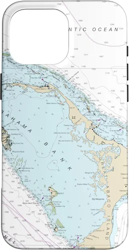 Vista 19 de iPhone 16 Nautical Chart - Abaco Islands, Bahamas, Caribbean Case