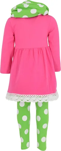 Vista 3 de Unique Baby Conjunto de 5 leggings a juego para niñas de 3 piezas