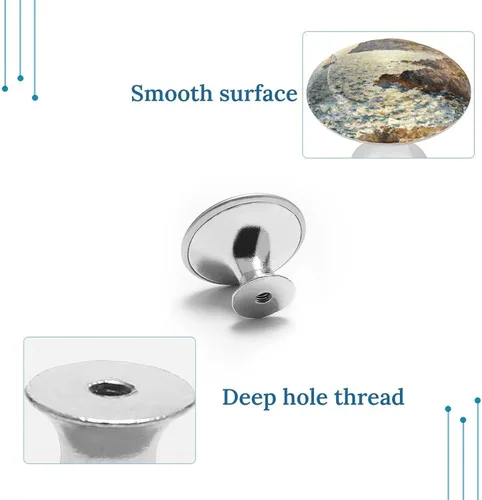 Vista 4 de Cap Negre Watercolor Drawer Pulls Modern Stainless Steel Door Handle Round Cabinet Knobs Exquisite Drawer Knobs Fashion Cabinet Handles Closet Door