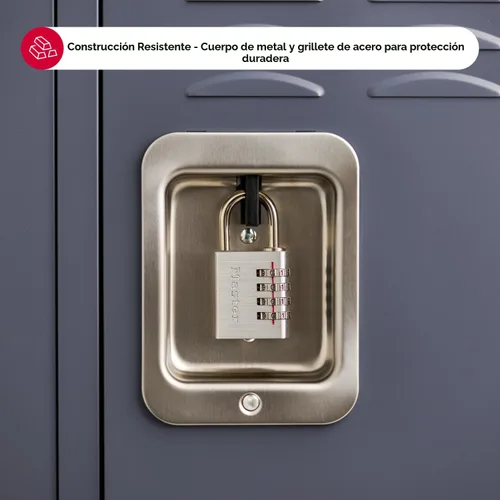 Vista 6 de Master Lock 643D Candado de combinación, establece tu propia combinación, 1 paquete, plateado
