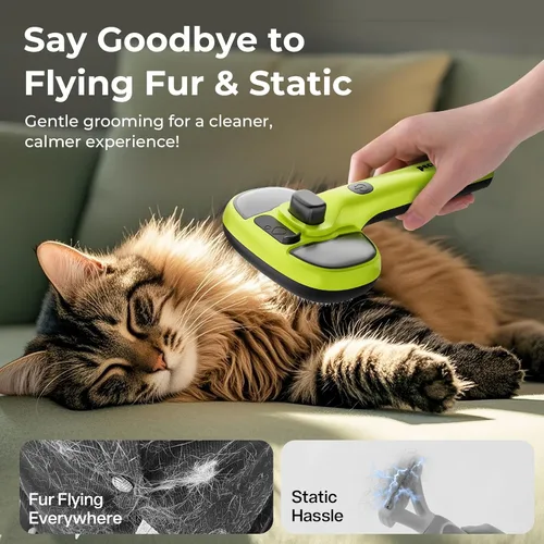 Vista 13 de Pecute Self-Cleaning Steam Dog Cat Brush & Leave-in Conditioner, Cool Mist