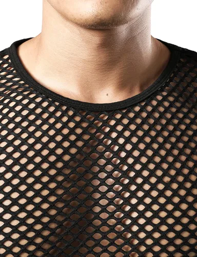 Vista 5 de JOGAL Camiseta de malla ajustada de manga corta para hombre
