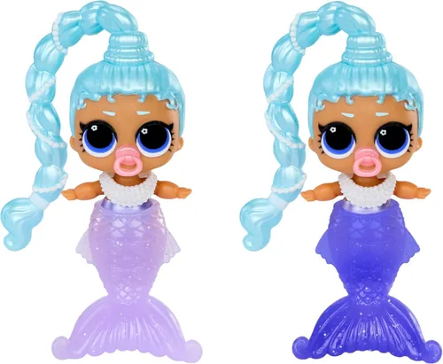 Vista 5 de L.O.L. Surprise! Sirenas de maquillaje mágico ¡Transformación! Pack de 2 hermanas bebé con maquillaje de labios DIY portátil para ti y tu muñeca