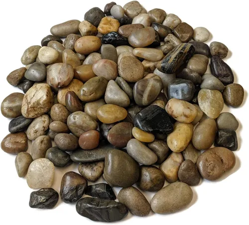 Vista 3 de Midwest Hearth Piedras mixtas pulidas decorativas de 1/2 a 1 pulgada (bolsa de 10 libras)