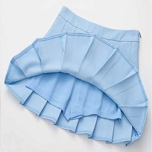 Vista 3 de Minifalda plisada de cintura alta acampanada para mujer
