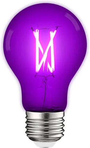 Vista 28 de LUXRITE Bombilla LED A19 Edison verde, 4.5 W (equivalente a 60 W), filamento de vidrio de color, certificación UL, base estándar E26