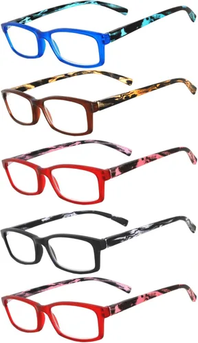 Vista 12 de OWL Readers - Paquete de 5 lentes de lectura elegantes para mujer con hermosos patrones para mujer, bisagra de resorte de lujo, aspecto elegante