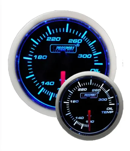 Vista 7 de Medidor de temperatura de aceite - eléctrico ámbar/blanco Serie JDM 2.362 in (2 3/8") 60mm electrical oil temperature gauge, monitors engine oil
