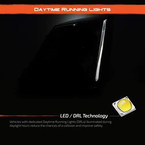 Vista 4 de AKKON - Para 2008-2014 Cadillac CTS Faros LED de proyector doble negro con carcasa Switchback [Modelo halógeno]