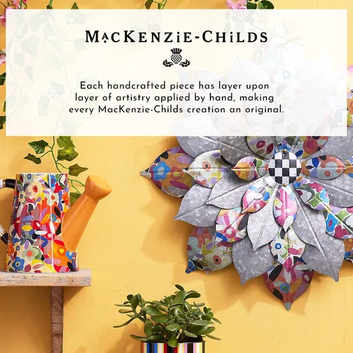 Vista 6 de MACKENZIE-CHILDS Macetas de hierbas galvanizadas con bandeja, macetas de hierbas, juego de 3, vanguardia jardín