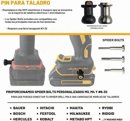 Vista 4 de Spider Funda para herramientas – Funda Pro Tool + un agarre de herramienta + un pasador de conductor – Soporte para múltiples herramientas mejorado