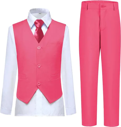 Vista 4 de Conjunto de chaleco para niños, trajes formales, trajes de boda, ropa de vestir