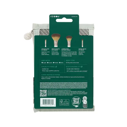 Vista 9 de EcoTools Kit de brochas de maquillaje para llevar, juego de brochas aptas para viajes, prácticas herramientas de maquillaje para polvos, rubor