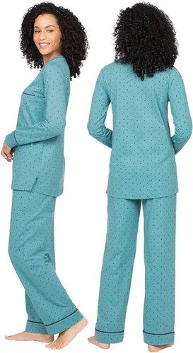 Vista 62 de PajamaGram Pijamas para mujer - Conjuntos de pijamas para mujer, camiseta sin botones, 100% algodón