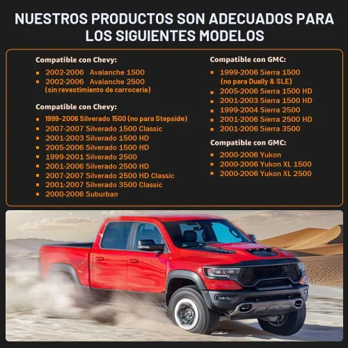 Vista 2 de PIT66 Guardabarros para guardabarros, compatibles con Chevy Silverado GMC Sierra 1999-2006, Suburban Yukon XL 2000-2006, Avalanche 2002-2006 de 68.4