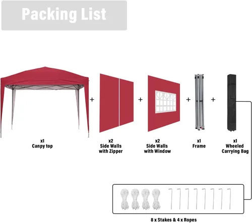 Vista 6 de GDY - Carpa plegable de 10 x 10 pies, toldo para exteriores con bolsa de transporte