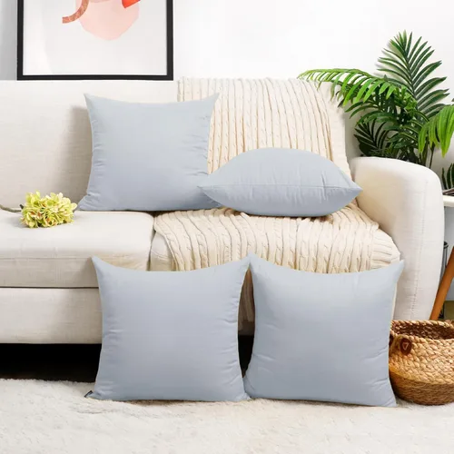 Vista 11 de Coddsmz Paquete de 4 fundas decorativas de 100% algodón para cojín cuadrado, funda de almohada de color liso para bricolaje, para sofá y dormitorio