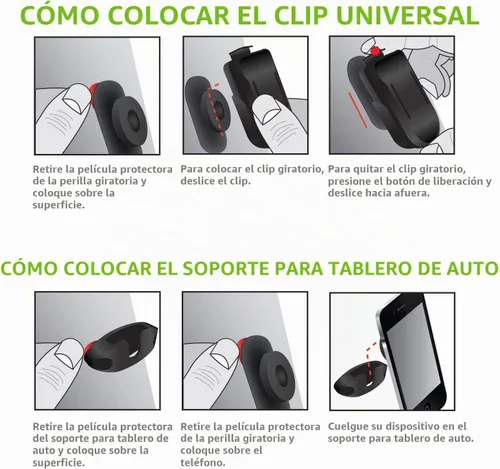 Vista 6 de Cellet Clip giratorio universal para cinturón para soporte de automóvil, compatible con GPS para Apple iPhone 14 Pro Max Plus 13 12 11 iPad, iPods