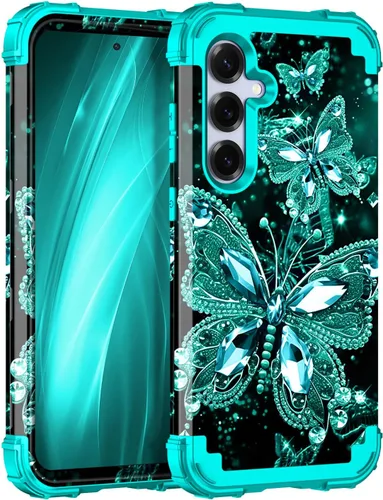 Vista 21 de Miqala Funda para Galaxy S24 5G, brilla en la oscuridad, tres capas, resistente, a prueba de golpes, protección completa, parachoques de plástico